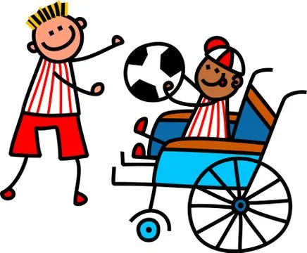 Disabled Soccer Boy Stock-Illustration