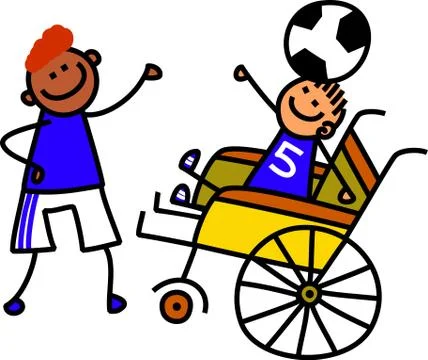 Disabled Soccer Boy Stock-Illustration