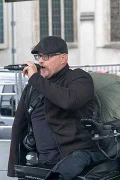 A Disabled Speaker on Stage Stock Photos