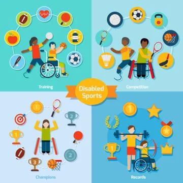 Disabled Sport Set Stockillustratie