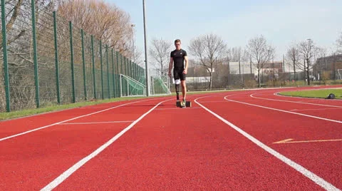 Disabled sprinter start block Video stock 22876376