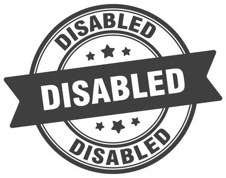 Disabled stamp. disabled label on transparent background. round sign Stock Illustration
