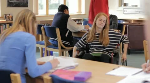 Disabled student Stock Footage 22664545