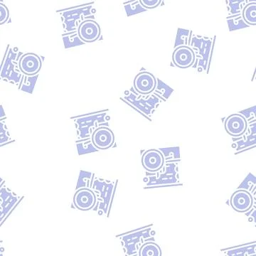 Disabled voting booth glyph vector seamless pattern Stock Illustration