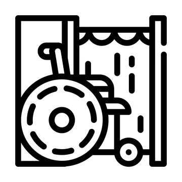 Disabled voting booth line icon vector illustration Illustrazione stock