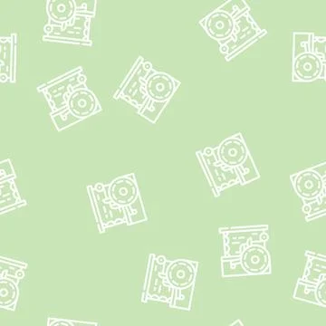 Disabled voting booth line vector seamless pattern Stock Illustration