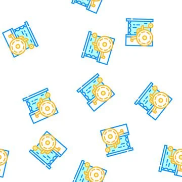 Disabled voting booth vector seamless pattern Stock Illustration