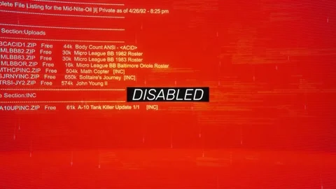 Disabled on warning hack background screen Stock Footage 343464000