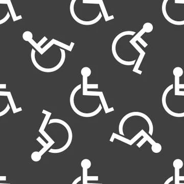 Disabled web icon. flat design. Seamless pattern. 스톡 일러스트