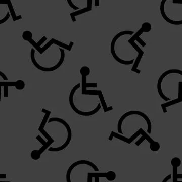 Disabled web icon. flat design. Seamless pattern. 스톡 일러스트