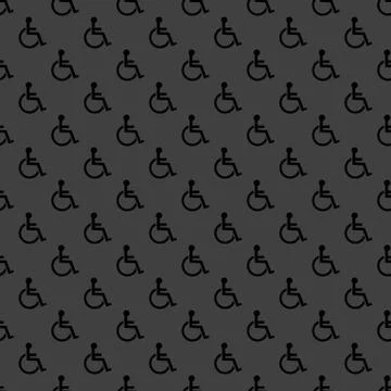 Disabled web icon. flat design. Seamless pattern. Stock Illustration