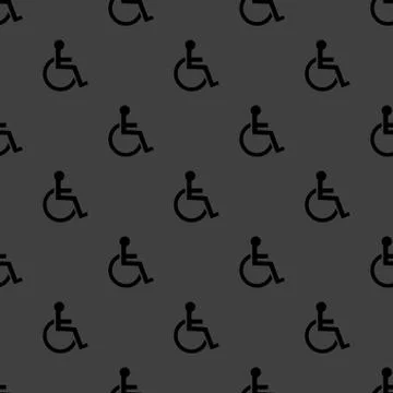 Disabled web icon. flat design. Seamless pattern. Stock Illustration