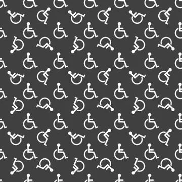 Disabled web icon. flat design. Seamless pattern. Stock Illustration