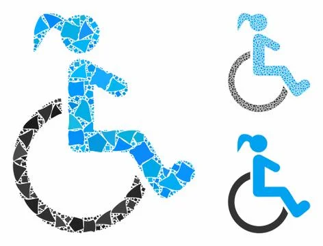 Disabled woman Composition Icon of Bumpy Parts Stock Illustration