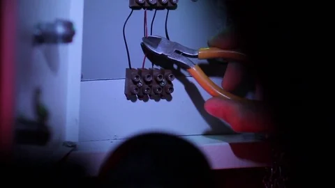Disabling alarms. Cutting cable. Bank robbery. Power outage. Bomb disposal Stock Footage 71121815
