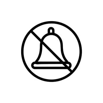 Disabling the ring icon vector. Isolated contour symbol illustration Stock Illustration