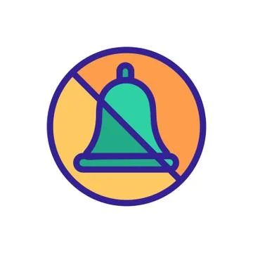 Disabling the ring icon vector. Isolated contour symbol illustration Stock Illustration