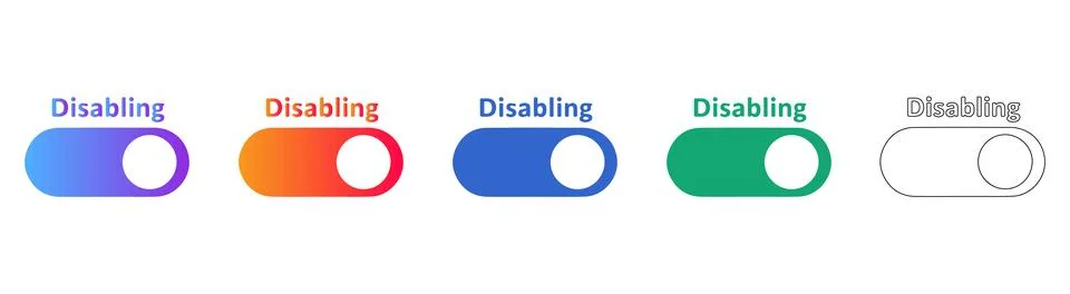 Disabling Toggle Switch UI Interface Elements Stockillustratie