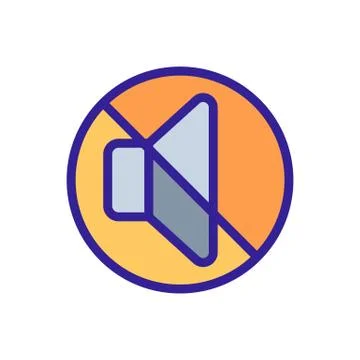 Disabling the volume icon vector. Isolated contour symbol illustration Stock Illustration