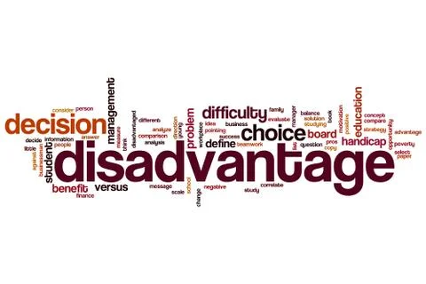 Disadvantage word cloud Stock Illustration