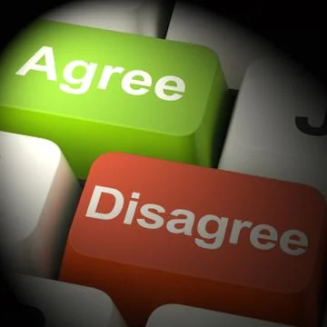 Disagree And Agree Keys For Voting 3d Rendering Stock Illustration