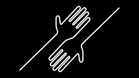 From disagreement to mutual help  - seamless loop animation Stock Footage 296908516