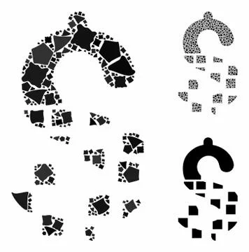 Disappear dollar Composition Icon of Bumpy Elements Stock Illustration