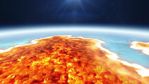 The disappearance in the fire tornado of all life on planet Earth. Vídeo Stock 102005681