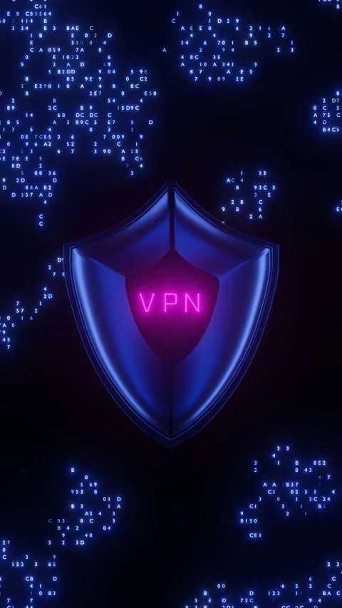 Disappearance of the text virtual private network and the appearance of a shield Stock Footage 205747778