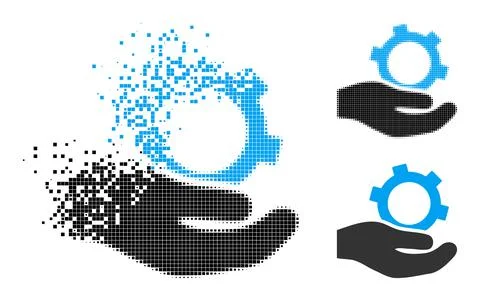 Disappearing and Halftone Dot Engineering Service Glyph Stock Illustration