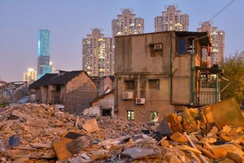 Disappearing district. Stock Photos