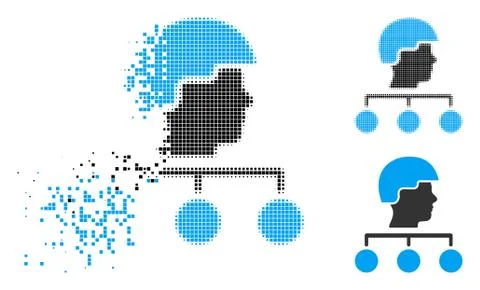 Disappearing Dot Halftone Builder Management Links Icon Stock Illustration
