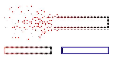 Disappearing Dot Halftone Double Rectangle Frame Icon イラスト素材