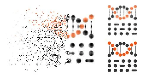Disappearing Dot Halftone Genetic Code Icon Illustrazione stock