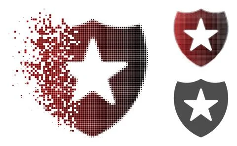 Disappearing Dot Halftone Guard Shield Icon イラスト素材