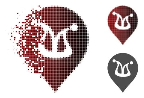 Disappearing Dot Halftone Joker Marker Icon 库存插图