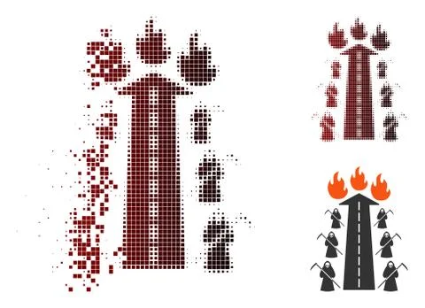Disappearing Dot Halftone Road To Hell Fire Icon Stock-Illustration
