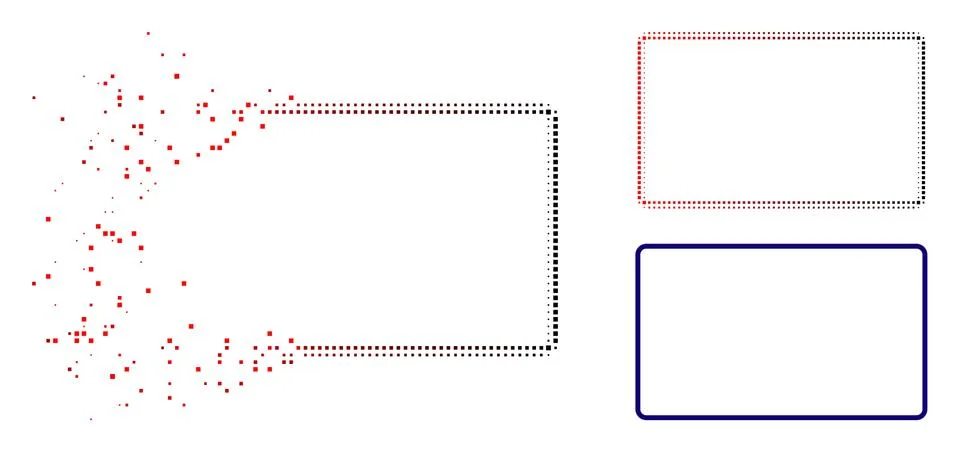 Disappearing Dot Halftone Rounded Rectangle Frame Icon 스톡 일러스트