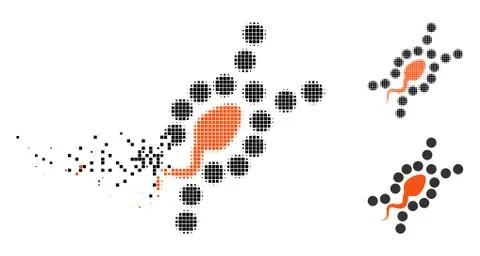 Disappearing Dotted Halftone DNA Replication Icon Illustrazione stock