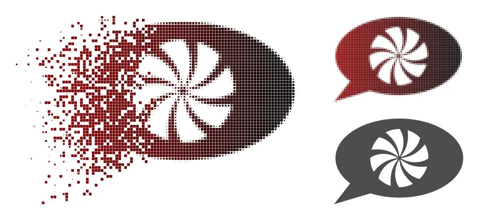 Disappearing Dotted Halftone Refresh Message Icon Stockillustratie