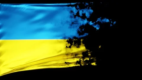 Disappearing flag of Ukraine. Stock Footage 184851354