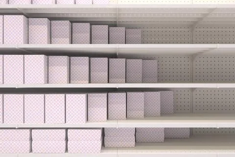 Disappearing goods, half empty store shelves Stock Illustration
