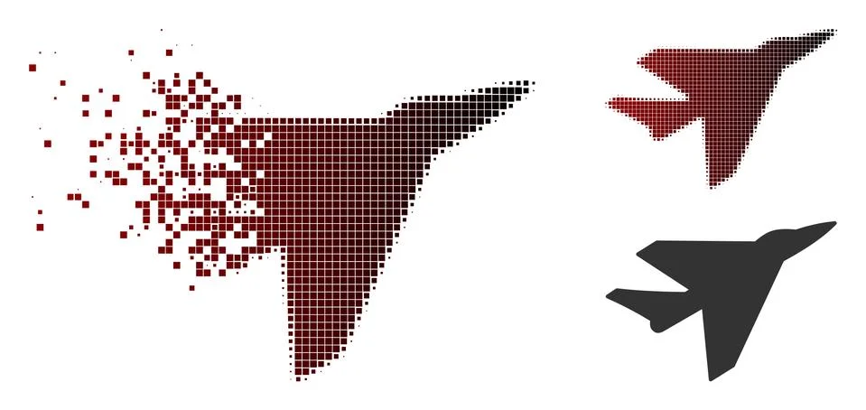Disappearing Pixel Halftone Intercepter Icon Stock Illustration