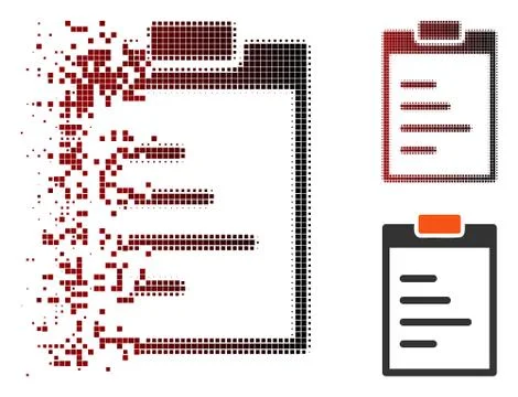 Disappearing Pixel Halftone Pad Text Icon Stock Illustration