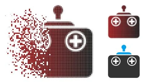 Disappearing Pixel Halftone Remote Control Device Icon Stock Illustration
