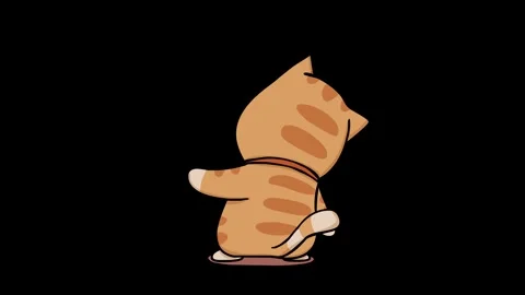 Disappointed Cat Animation - Transparent Background Stock Footage 282773973