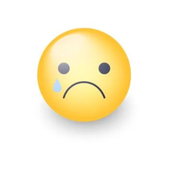 Disappointed emoji face. Crying vector cartoon smiley. Sad emoticon mood. Stockillustratie