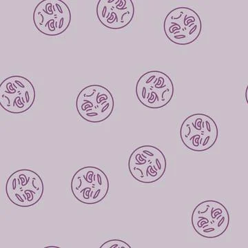 Disappointed expression sad mood line seamless pattern Stock Illustration
