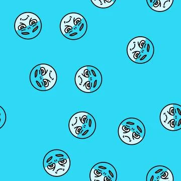 Disappointed expression sad mood vector seamless pattern Stock Illustration