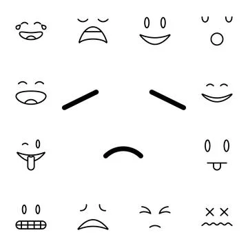 Disappointed, face flat vector icon in emotions pack Stock Illustration